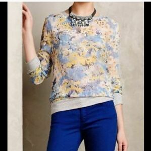 Joie future vintage sheer floral sweater blouse